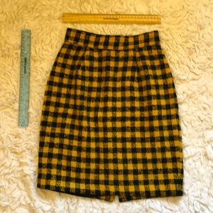 Black and yellow plaid skirt